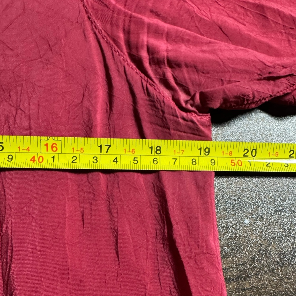 Click Color Me Cotton Red Crinkle Button Tunic To… - image 8